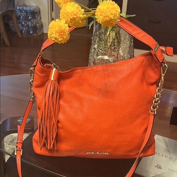 Michael Kors Handbags - Michael Kors Orange Hobo Bag with Tassels